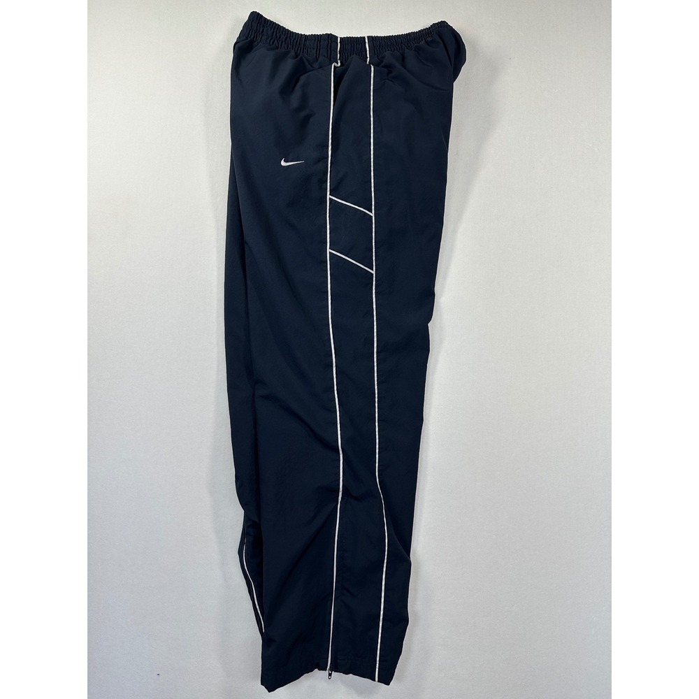 Vtg Nike Athletic Dept Jersey Lined Track Pants Navy White Piping‎ Windbreaker - Picture 4 of 14